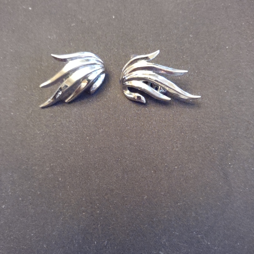 Crown Trafari Silvertone Earrings